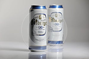 Bitburger beers, isolated, white background