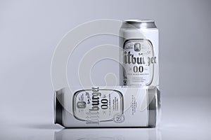 Bitburger beers, isolated, white background