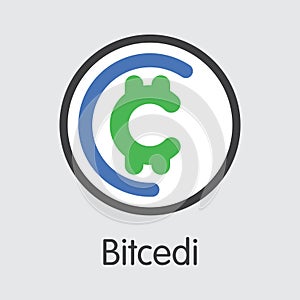 Bitcedi Crypto Currency Coin. Vector Graphic Symbol of BXC.