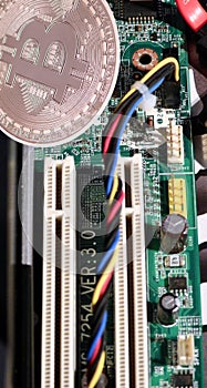 Bitcoin above motherboard