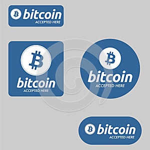 Bitcoin accepted here Payment Button set