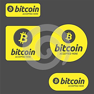 Bitcoin accepted here Payment Button set