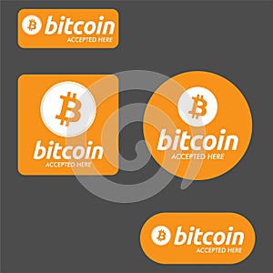 Bitcoin accepted here Payment Button set