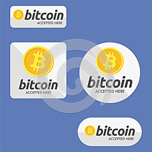 Bitcoin accepted here Payment Button set