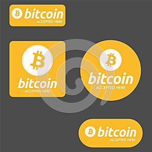 Bitcoin accepted here Payment Button set