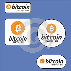 Bitcoin accepted here Payment Button set