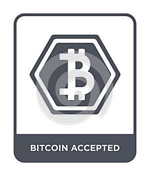 bitcoin accepted icon in trendy design style. bitcoin accepted icon isolated on white background. bitcoin accepted vector icon