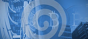 Composite image of bitcoin