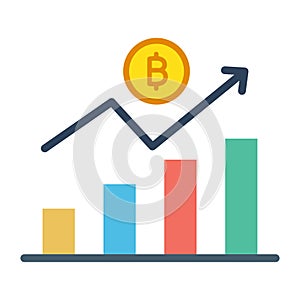 Bitcoin analysis, bitcoin chart, bitcoin graph, bitcoin market fully editable vector icons