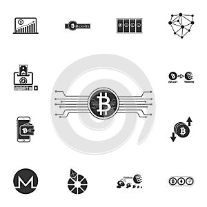 Bitcoin around the world icon. Premium quality graphic design icon. Signs and symbols collection icon for websites, web design,