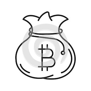 Bitcoin bag linear icon