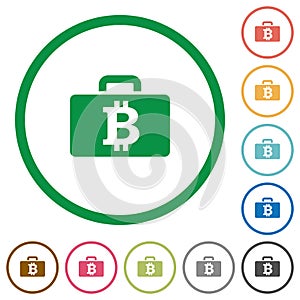 Bitcoin bag outlined flat icons