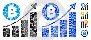 Bitcoin Bar Chart Trend Composition Icon of Round Dots