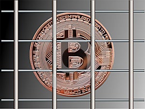 Bitcoin behind bars.