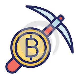 Bitcoin, bitcoin mining, mining, cryptocurrency mining fully editable vector icons