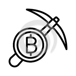 Bitcoin, bitcoin mining, mining, cryptocurrency mining fully editable vector icons