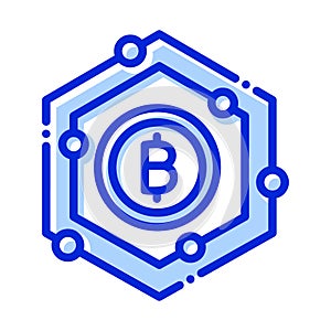 Bitcoin, bitcoin network, blockchain, cryptocurrency  fully editable vector icons