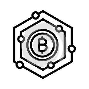 Bitcoin, bitcoin network, blockchain, cryptocurrency  fully editable vector icons