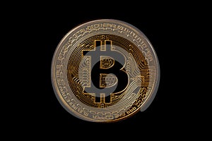 Bitcoin on black background