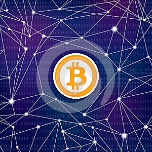 Bitcoin blockchain background. Cryptocurrency