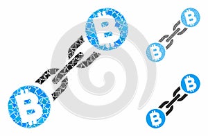 Bitcoin blockchain Composition Icon of Rough Parts