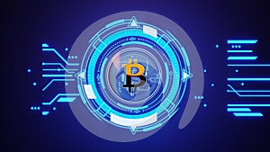Bitcoin blockchain crypto currency digital encryption, Digital money exchange, Technology global network connections