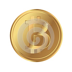 Bitcoin blockchain cryptocurrency gold coin icon