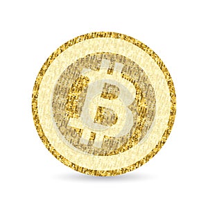 Bitcoin blockchain golden symbol