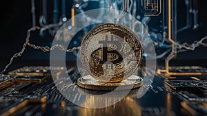 Bitcoin and Blockchain Technology Concept