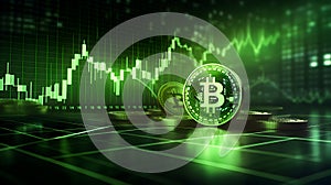 Bitcoin BTC coin price rise, crypto currency, finance, modern gold