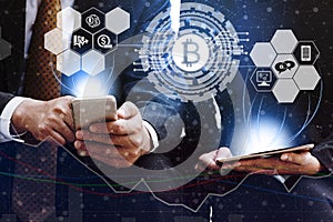 Bitcoin BTC and Cryptocurrency Trading Concept photo