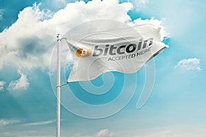 Bitcoin BTC flag cloth illustration crypto