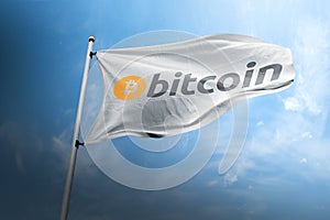 Bitcoin BTC flag cloth illustration crypto