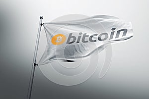 Bitcoin BTC flag cloth illustration crypto