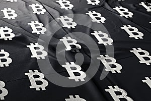 Bitcoin BTC flag cloth illustration crypto