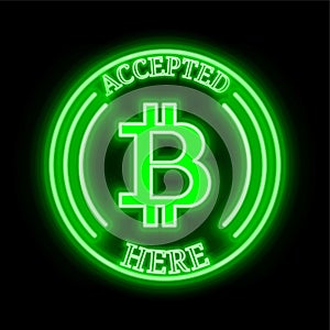 Bitcoin (BTC) accepted here sign
