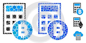 Bitcoin Calculator Composition Icon of Circle Dots