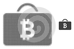Bitcoin Case Halftone Dot Icon