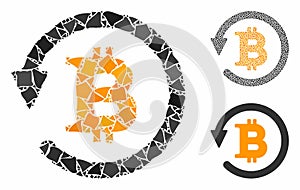 Bitcoin chargeback Composition Icon of Rugged Elements