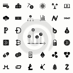 bitcoin chart icon. Crypto currency icons universal set for web and mobile