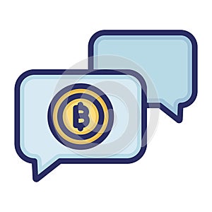 Bitcoin chat, bitcoin forum, bitcoin news, cryptocurrency live chat fully editable vector icons