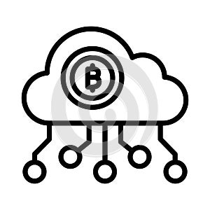 Bitcoin cloud, bitcoin cloud mining, bitcoin network, cloud mining fully editable vector icons Bitcoin cloud, bitcoin cloud minin