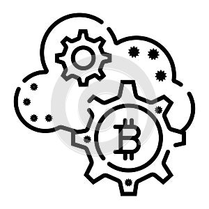 Bitcoin Cloud Mining icon vector