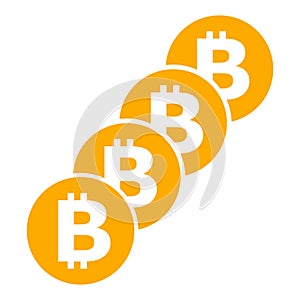 Bitcoin Coin Blockchain Flat Icon Symbol