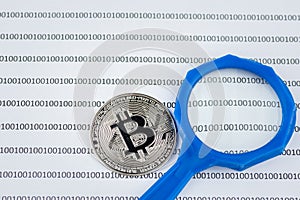 Bitcoin coin cryptocurrency physical coin concept