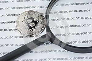 Bitcoin coin cryptocurrency physical coin concept