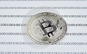 Bitcoin coin cryptocurrency physical coin concept