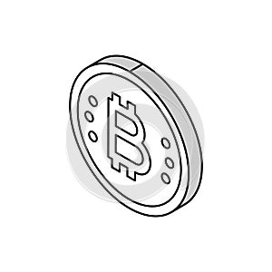 bitcoin coin ico isometric icon vector illustration