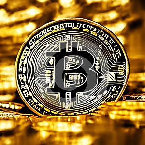 Bitcoin coin illustration. Concept e-commerce