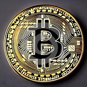 Bitcoin coin illustration. Concept e-commerce